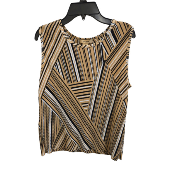 NWOT L gold Plisse Tank Top - Picture 1 of 1